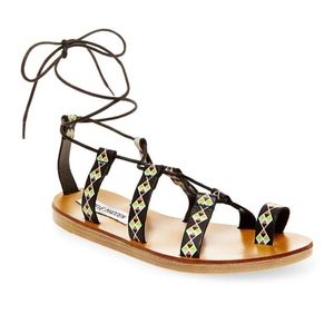 Steve Madden Black Multi Reeeta Strappy Sandals